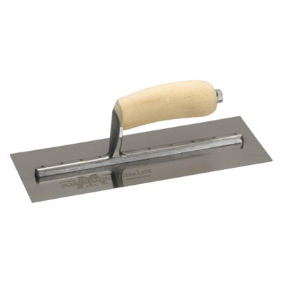 11 x 4 1/2” Wooden Shaped Handle Plasterers Finishing Trowel